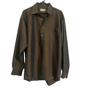 Windsor Lake Men’s L Brown Color Shift Textured Button Down Shirt Made in Korea